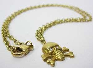 Donald Huber 18k Gold Diamond Skull Necklace  