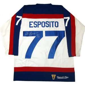  Phil Esposito New York Rangers Autographed White M&N 