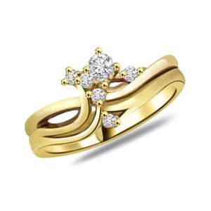  0.20 Ct Diamond and 18k Gold Anniversary Ring Jewelry