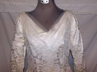 Antique Lace Satin Wedding Dress Train w/Veil SKINNER  
