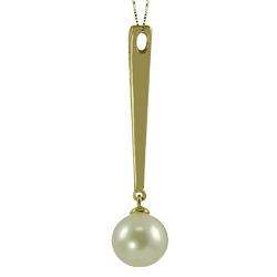   14k Gold Akoya Pearl and 1/5 TDW Diamond Necklace (8 8.5 mm)(I J, SI3