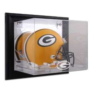   Packers Framed Wall Mounted Logo Helmet Display Case: Sports