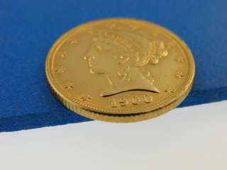 1900 CORONET LIBERTY HEAD US 5 Five Dollar Gold Coin Not Scrap Bullion 