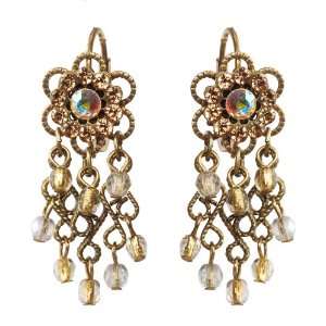  Dangle Earrings Adorned with Vintage Ornament, Flower Element 