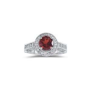  1.13 Cts Diamond & 1.93 Cts Garnet Ring in 18K White Gold 