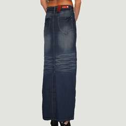 Naomi Womens Crinkle Long Denim Skirt  Overstock