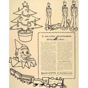   Christmas Tree Toy Soldiers Clown   Original Print Ad