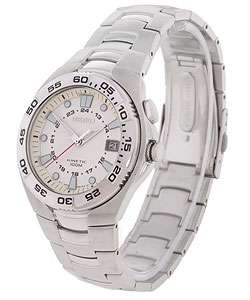 Seiko Mens Sport Tech 100M Kinetic White Dial Stainless Steel Watch 