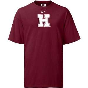  Nike Harvard Crimson Maroon Classic Logo T shirt Sports 