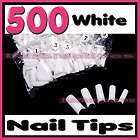 500 Acrylic False French Nail Art Half Well Tips White  