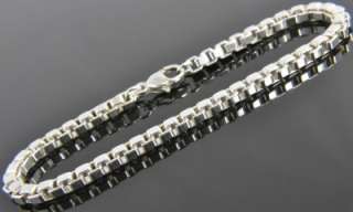   Co Sterling Silver 925 Venetian Box 4mm Chain Link Bracelet 7.5 NR