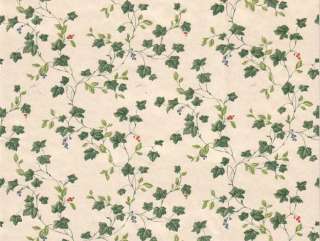 KITCHEN IVY LEAVES Blue & Red Berries Wallpaper NF2104  