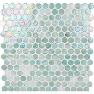   Green Pool Glossy & Iridescent Glass Tile   17043