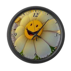  Large Wall Clock Smiley Face on Daisy 