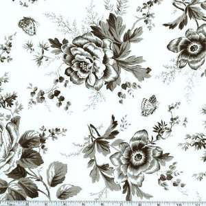   Alice Botanical Toile White Fabric By The Yard: Arts, Crafts & Sewing