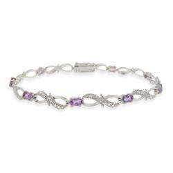 Glitzy Rocks Sterling Silver Amethyst and Diamond Accent Infinity 