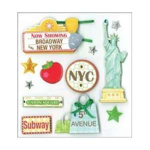  K&Company Dimensional Stickers New York City; 6 Items 