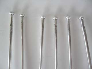 Six Webster Company Sterling Silver Iced Tea Straw Spoons Scrap or Use 