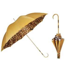   Pasotti Ombrelli Gold Womens Umbrella   Leopard Print
