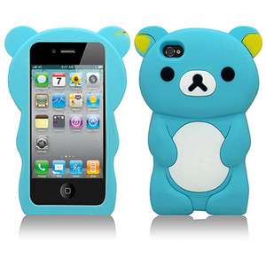   Blue Bear Silicone Soft Skin Case Cover for Apple iPhone 4 4G 4S Phone