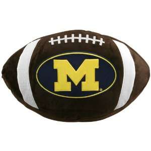  Michigan Wolverines 19 Brown Team Logo Football Pillow 