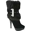   Womens Knee high Faux Fur Patent Lace up Boots  Overstock