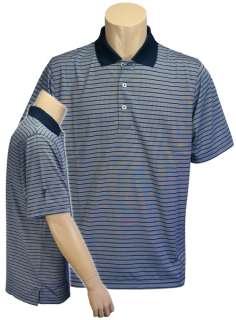 Ashworth Performance Wicking Micro Striped Mens Polo Shirt 