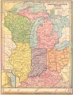 title northern central states eastern division the map shows wisconsin