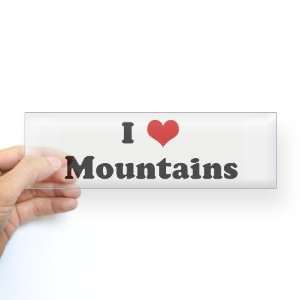  I Love Mountains Humor Bumper Sticker by CafePress: Arts 