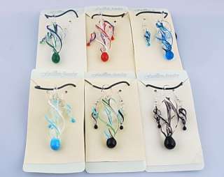 6sets Voute Strip Glass Pendant Necklace Earrings 14380  
