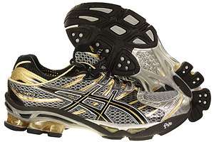 New Mens ASICS GEL KINETIC 4 Running Shoes Charcoal/Black Gold T133N 