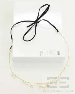 BHLDN Gold & Pearl Ribbon Tie Headband NEW  