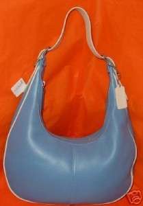 COACH SOFT LEATHER ZOE HOBO TWO TONE NICKEL NEW LARGE  