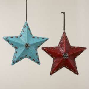  Pack of 6 Wild West Star with Leather Stitching Christmas 