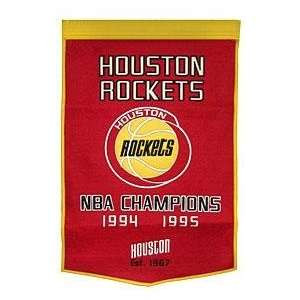 Houston Rockets 24x36 Dynasty Wool Banner   NBA Flags Banners