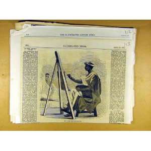 1861 Indian Portrait Painter Artist Old Print India 