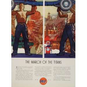  1936 Original Ad Gulf Oil Petroleum Automotive Workers 