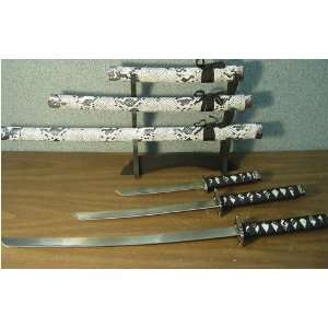  ICYANT Authentic Japanese Samori 3 Swords Set w/ Stand 