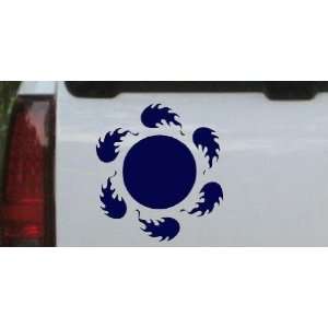 Navy 10in X 9.2in    Flaming Balls Tribal Car Window Wall Laptop Decal 