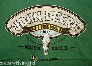 Mens Green John Deere Longhorn T Shirt  