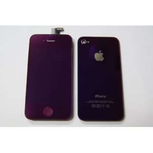 Mirror Purple GSM iPhone 4 4G Full Set: Front Glass Digitizer +LCD 