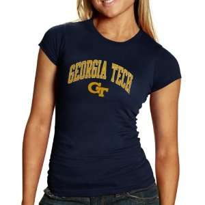  Georgia Tech Yellow Jackets Ladies Navy Blue Arch Graphic 