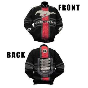   Mustang Red & Black Embroidered Mens Twill Jacket S: Sports & Outdoors