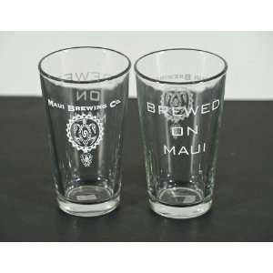 Maui Brewery Pint Glass  Set of 2 Glasses  Kitchen 