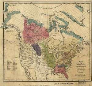 1836 Map Indian tribes of North America about 1600 AD  