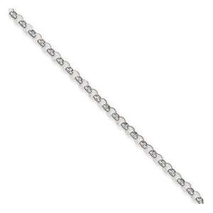    14k Gold White Gold 2.75mm Hollow Rolo Chain 20 Inches Jewelry