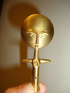 Vintage Alva Museum Replicas gold tone brooch pin African figural Akua 