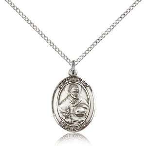 925 Sterling Silver St. Saint Albert the Great Medal Pendant 3/4 x 1 