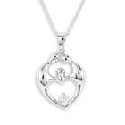 VistaBella 925 Sterling Silver CZ Family Eternity Heart Necklace