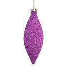   Central Exclusive Hot Pink Finial Crushed Glass Christmas Ornament